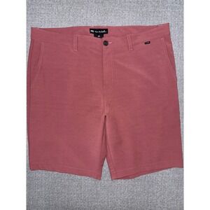 TravisMathew Mens Golf Shorts Duaty Rose Heathered Stretch Performance Size 38